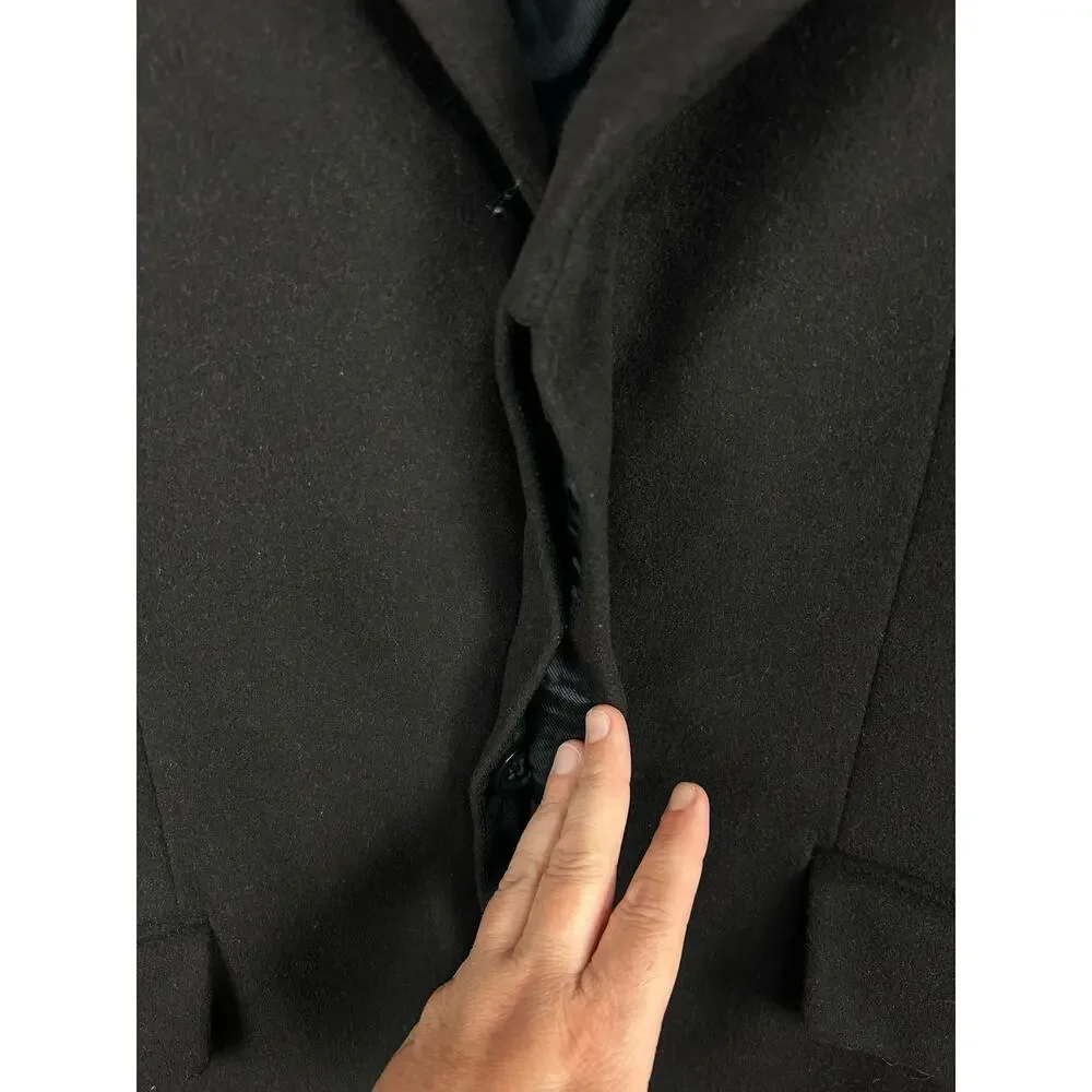 Vintage Banana Republic Men’s Dark Brown Wool Cashmere Overcoat Size Small